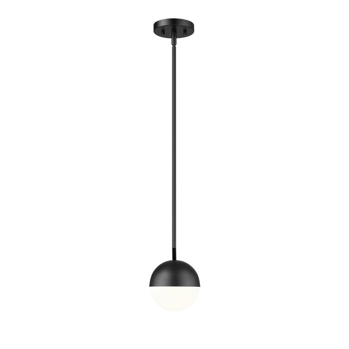 Z-Lite Realm Sphere 1 Light 8.5" Pendant, Matte Black/Matte Opal