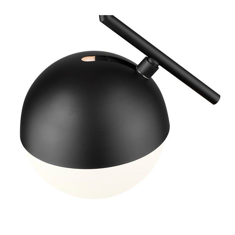 Z-Lite Realm Sphere 1 Light 8.5" Pendant, Matte Black/Matte Opal