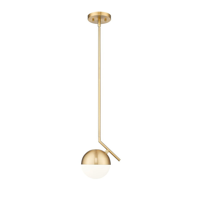 Z-Lite Realm Sphere 1 Light 8.5" Pendant, Modern Gold/Matte Opal - 7517P7-MGLD