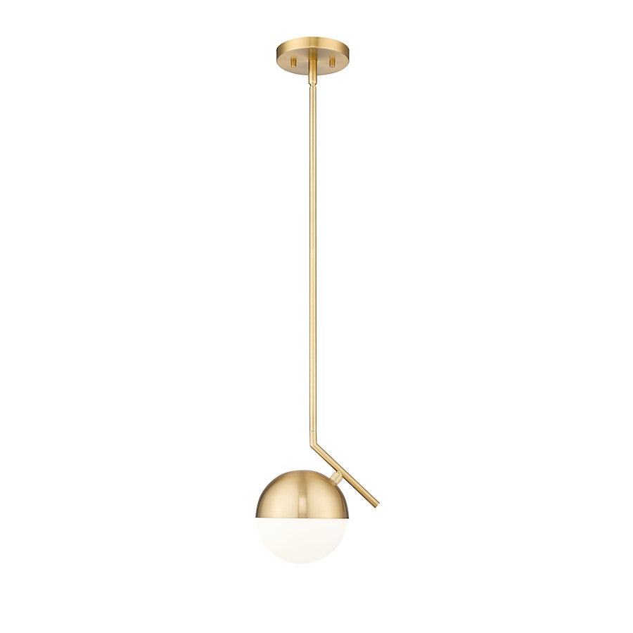 Z-Lite Realm Sphere 1 Light 8.5" Pendant, Modern Gold/Matte Opal - 7517P7-MGLD