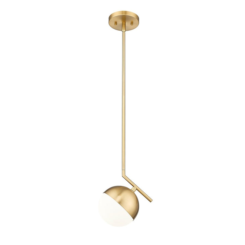 Z-Lite Realm Sphere 1 Light 8.5" Pendant, Modern Gold/Matte Opal