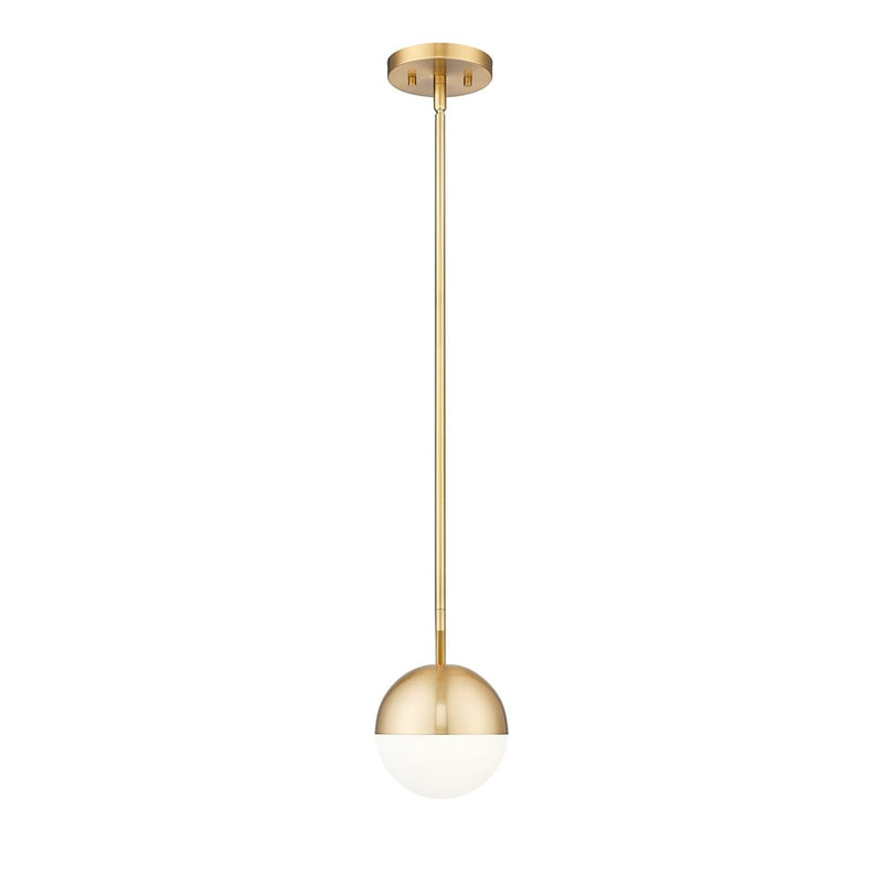 Z-Lite Realm Sphere 1 Light 8.5" Pendant, Modern Gold/Matte Opal