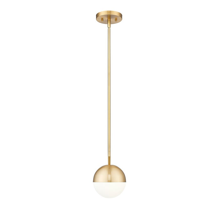 Z-Lite Realm Sphere 1 Light 8.5" Pendant, Modern Gold/Matte Opal