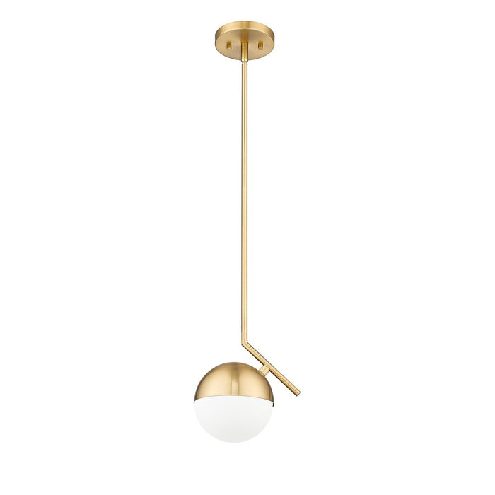 Z-Lite Realm Sphere 1 Light 8.5" Pendant, Modern Gold/Matte Opal