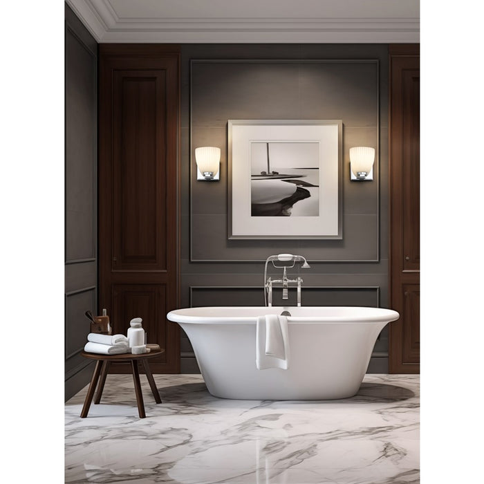 Z-Lite Naya 1 Light Wall Sconce, Chrome/Matte Opal