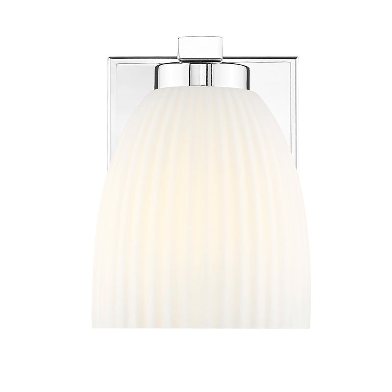 Z-Lite Naya 1 Light Wall Sconce, Chrome/Matte Opal