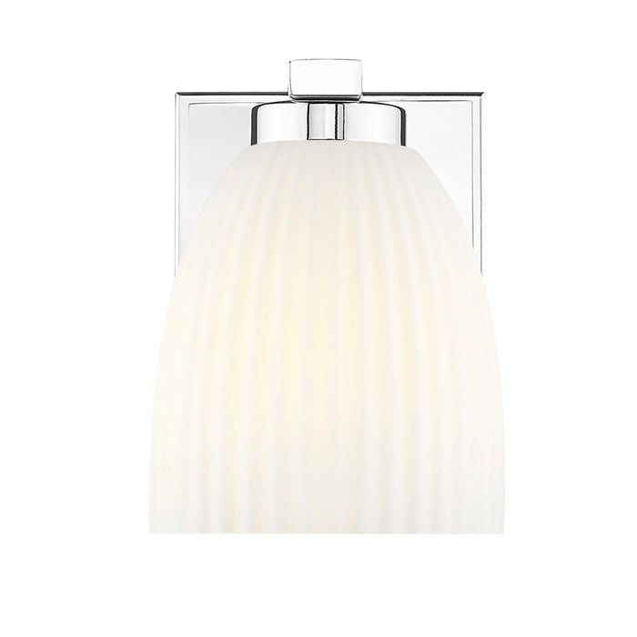 Z-Lite Naya 1 Light Wall Sconce, Chrome/Matte Opal