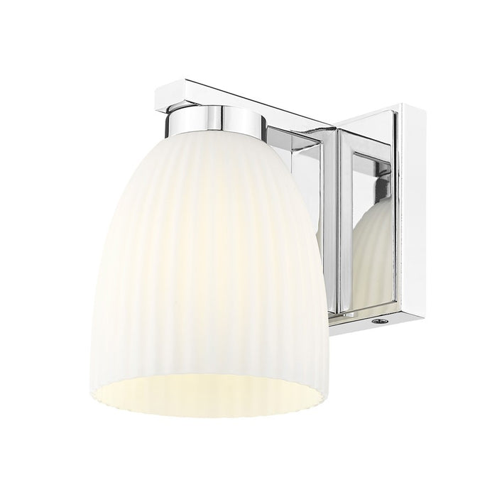 Z-Lite Naya 1 Light Wall Sconce, Chrome/Matte Opal