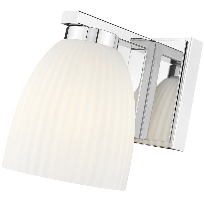 Z-Lite Naya 1 Light Wall Sconce, Chrome/Matte Opal
