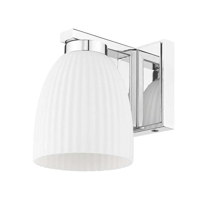 Z-Lite Naya 1 Light Wall Sconce, Chrome/Matte Opal
