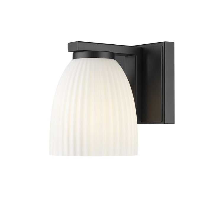 Z-Lite Naya 1 Light Wall Sconce, Matte Black/Matte Opal - 7518-1S-MB