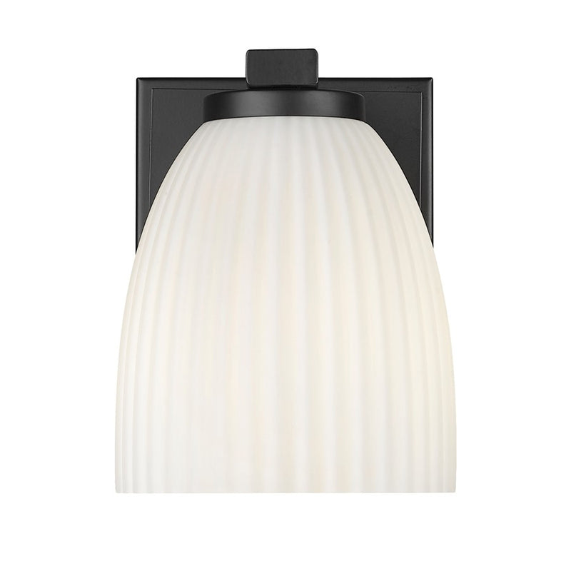 Z-Lite Naya 1 Light Wall Sconce, Matte Black/Matte Opal