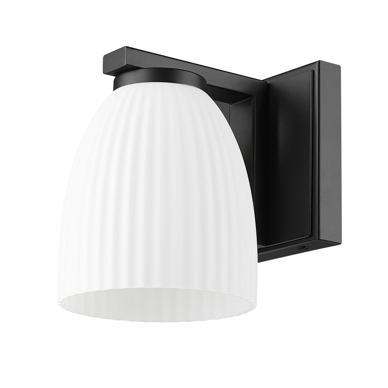 Z-Lite Naya 1 Light Wall Sconce, Matte Black/Matte Opal