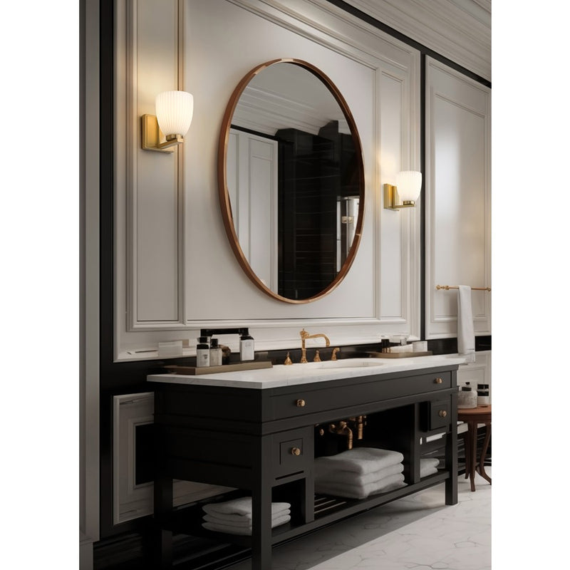 Z-Lite Naya 1 Light Wall Sconce, Modern Gold/Matte Opal