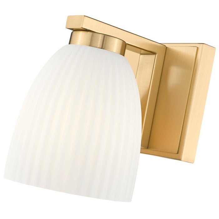 Z-Lite Naya 1 Light Wall Sconce, Modern Gold/Matte Opal
