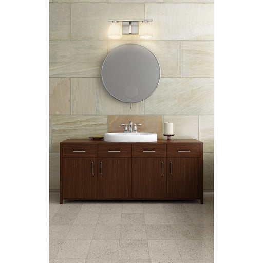 Z-Lite Naya 2 Light Vanity, Brushed Nickel/Matte Opal