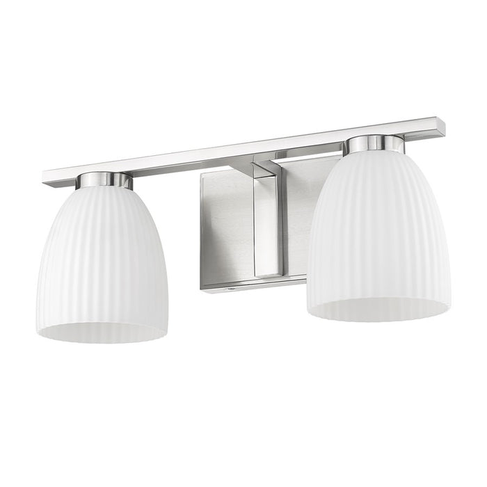 Z-Lite Naya 2 Light Vanity, Brushed Nickel/Matte Opal
