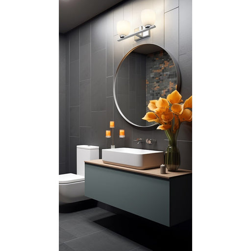 Z-Lite Naya 2 Light Vanity, Chrome/Matte Opal