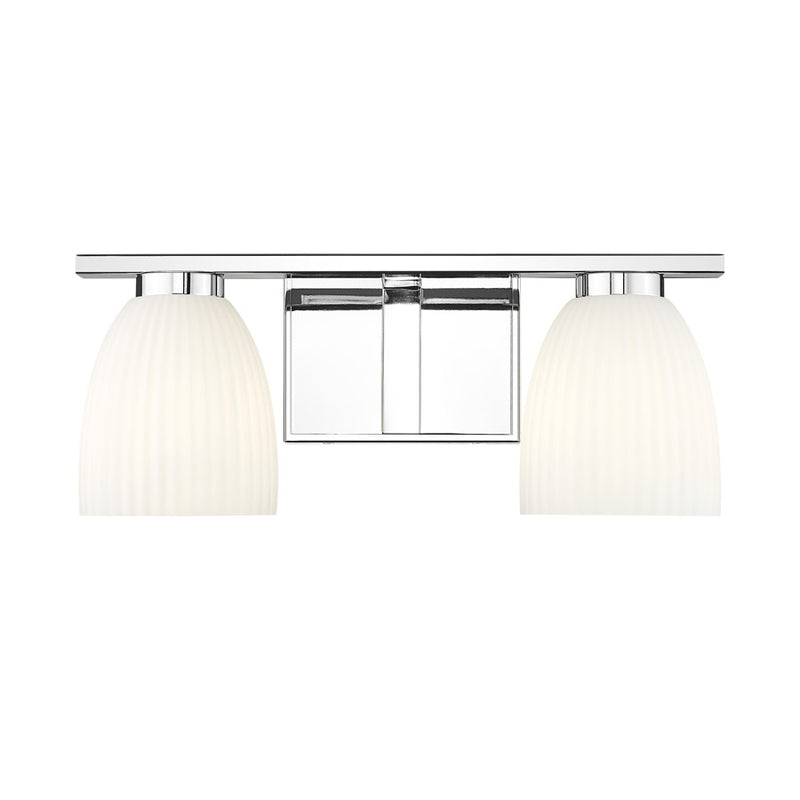 Z-Lite Naya 2 Light Vanity, Chrome/Matte Opal