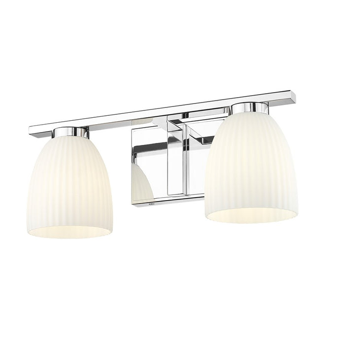 Z-Lite Naya 2 Light Vanity, Chrome/Matte Opal