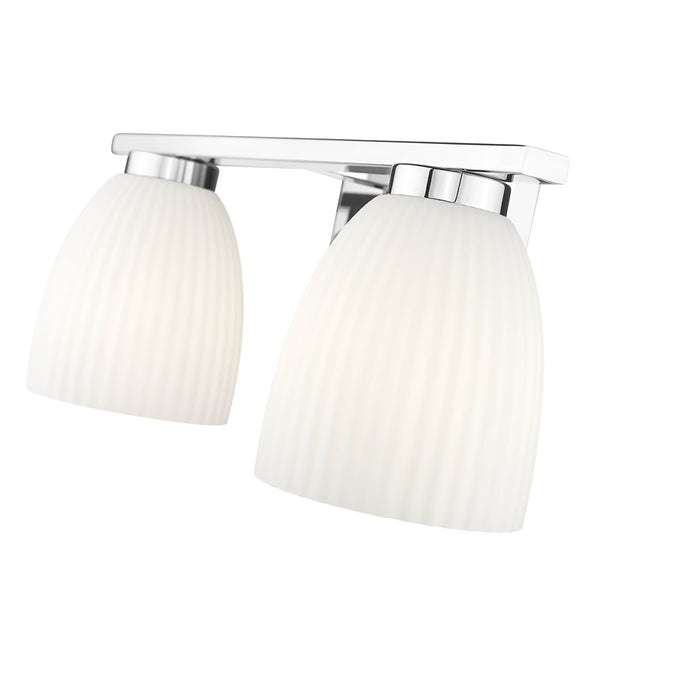 Z-Lite Naya 2 Light Vanity, Chrome/Matte Opal
