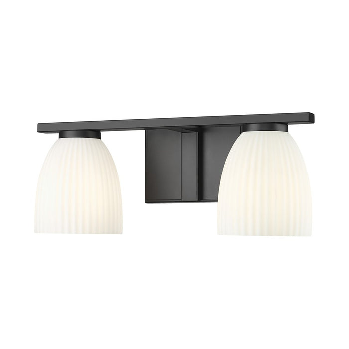 Z-Lite Naya 2 Light Vanity, Matte Black/Matte Opal - 7518-2V-MB