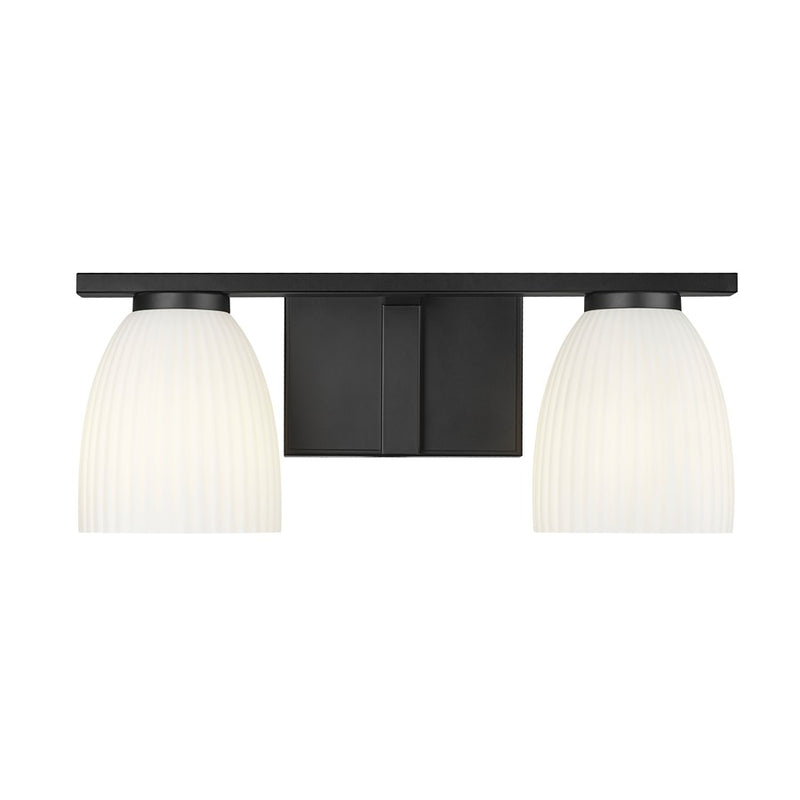 Z-Lite Naya 2 Light Vanity, Matte Black/Matte Opal