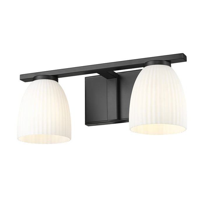 Z-Lite Naya 2 Light Vanity, Matte Black/Matte Opal