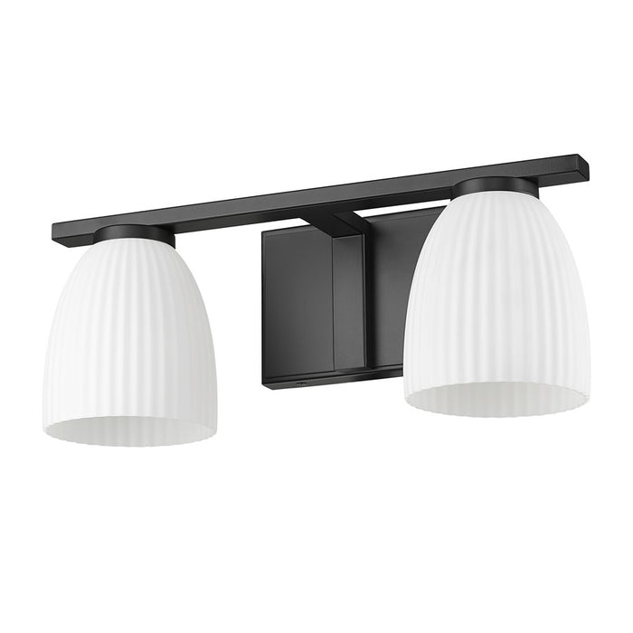 Z-Lite Naya 2 Light Vanity, Matte Black/Matte Opal