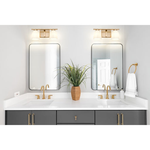 Z-Lite Naya 2 Light Vanity, Modern Gold/Matte Opal