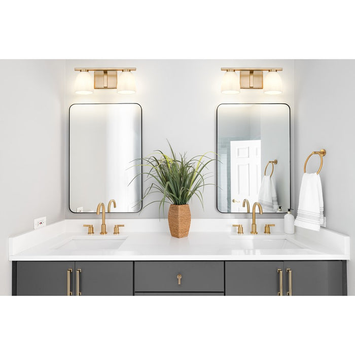 Z-Lite Naya 2 Light Vanity, Modern Gold/Matte Opal