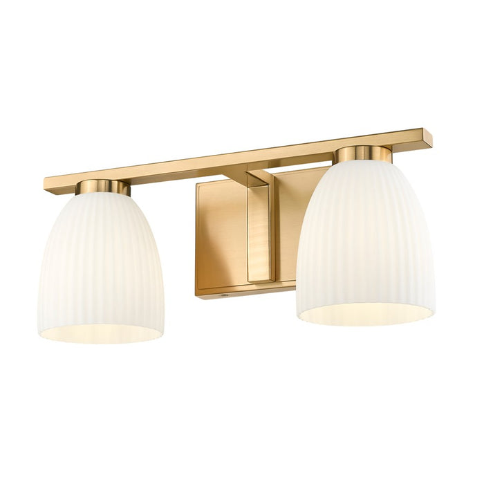Z-Lite Naya 2 Light Vanity, Modern Gold/Matte Opal