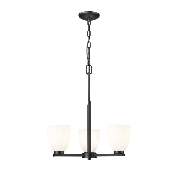 Z-Lite Naya 3 Light Chandelier, Matte Black/Matte Opal - 7518-3MB
