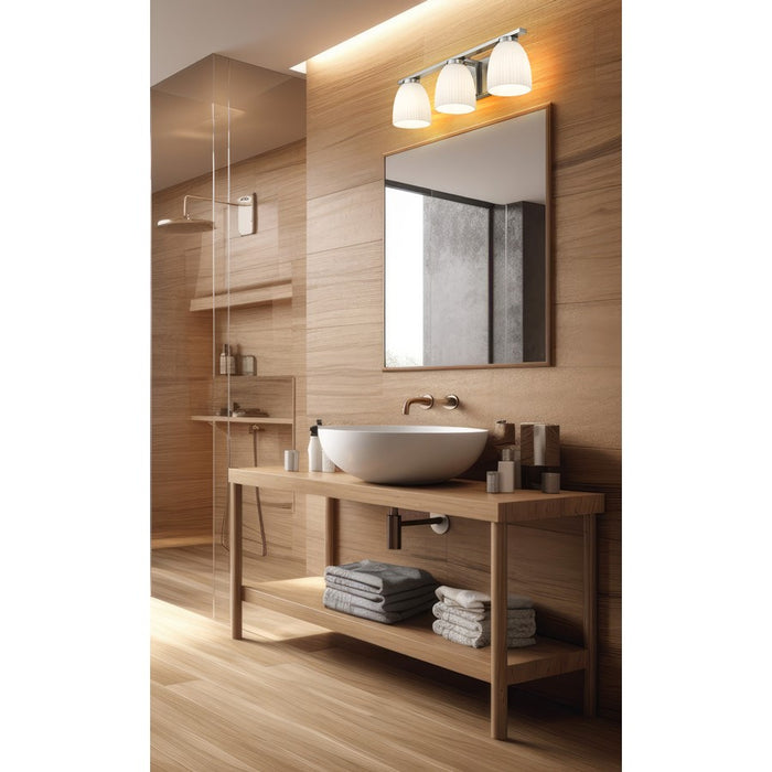 Z-Lite Naya 3 Light Vanity, Brushed Nickel/Matte Opal