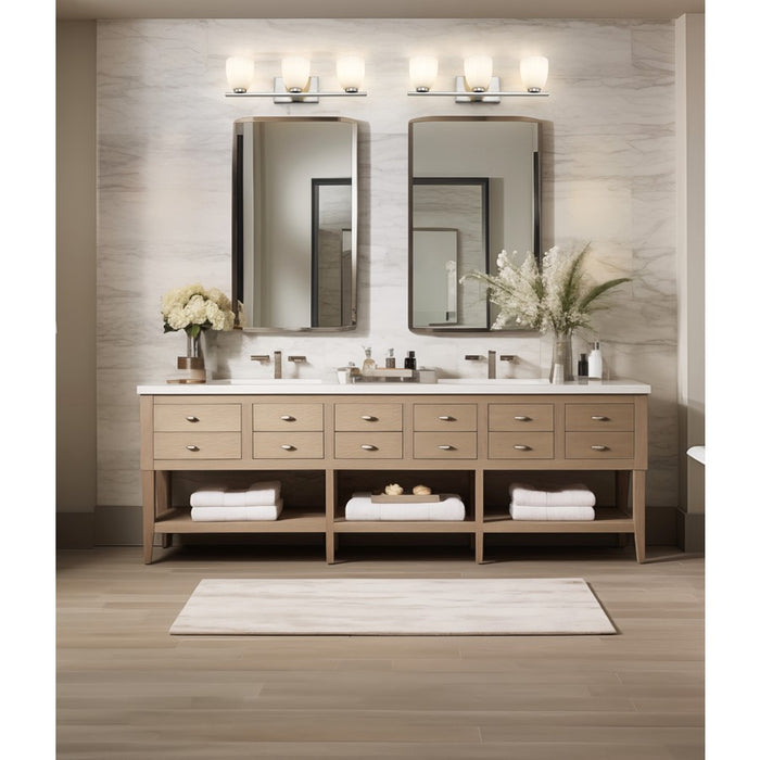 Z-Lite Naya 3 Light Vanity, Brushed Nickel/Matte Opal