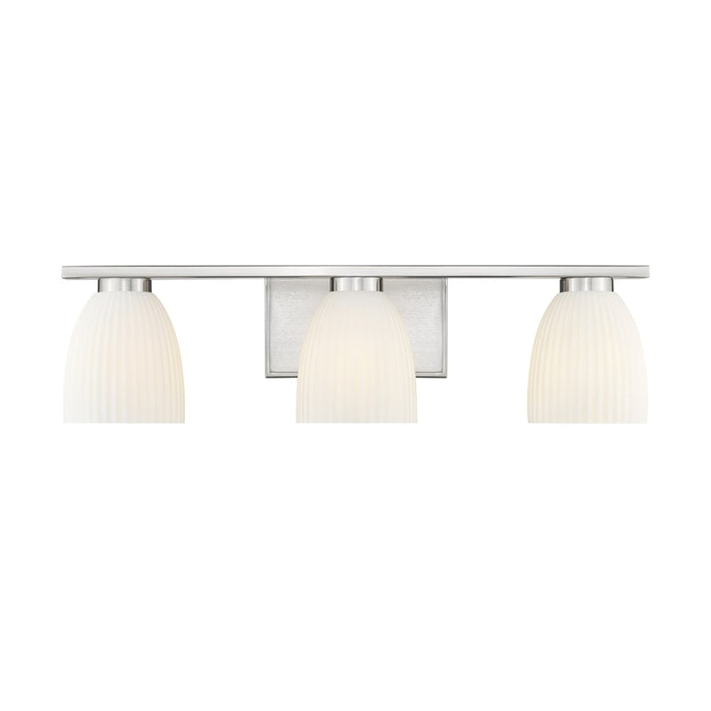 Z-Lite Naya 3 Light Vanity, Brushed Nickel/Matte Opal