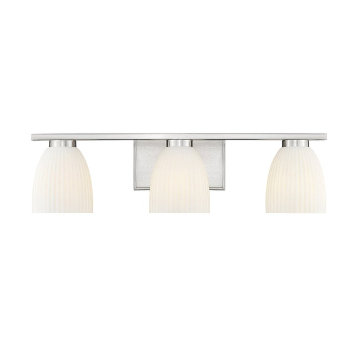 Z-Lite Naya 3 Light Vanity, Brushed Nickel/Matte Opal