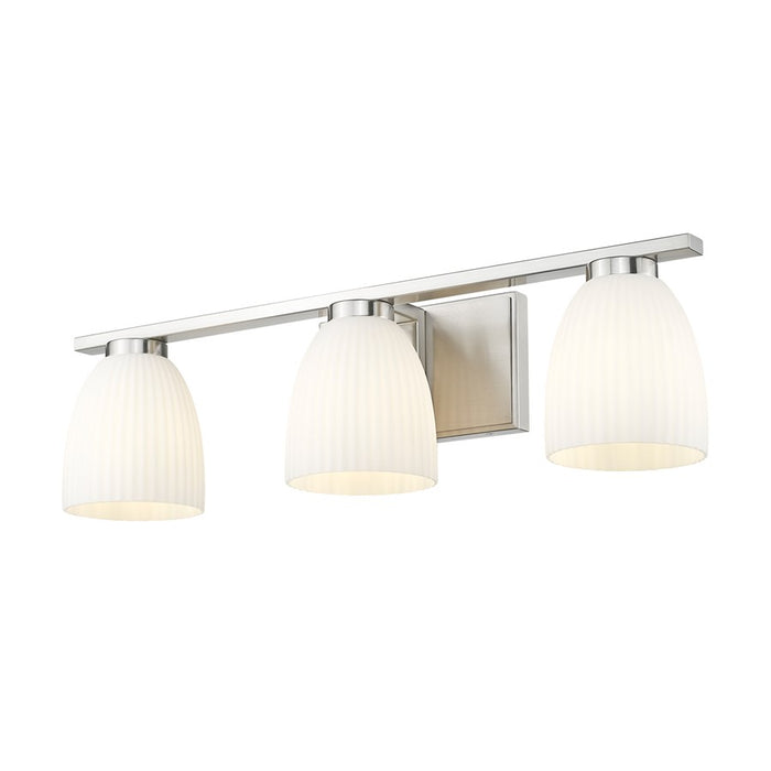 Z-Lite Naya 3 Light Vanity, Brushed Nickel/Matte Opal