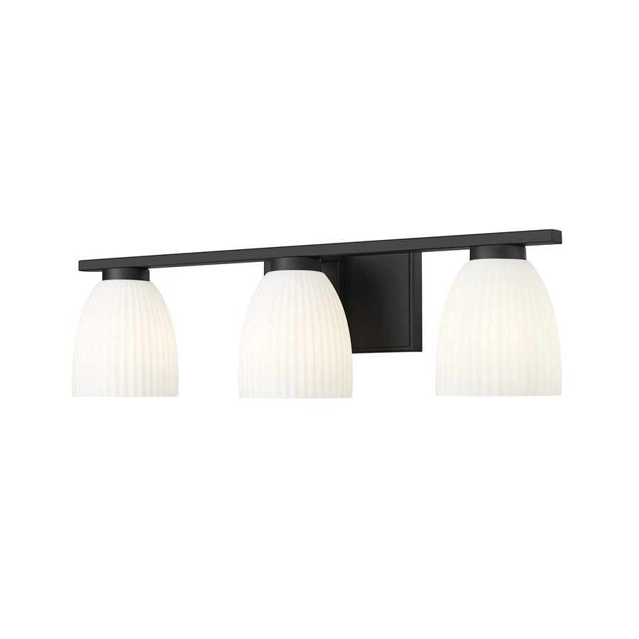 Z-Lite Naya 3 Light Vanity, Matte Black/Matte Opal - 7518-3V-MB