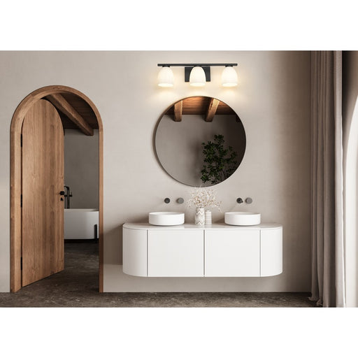 Z-Lite Naya 3 Light Vanity, Matte Black/Matte Opal