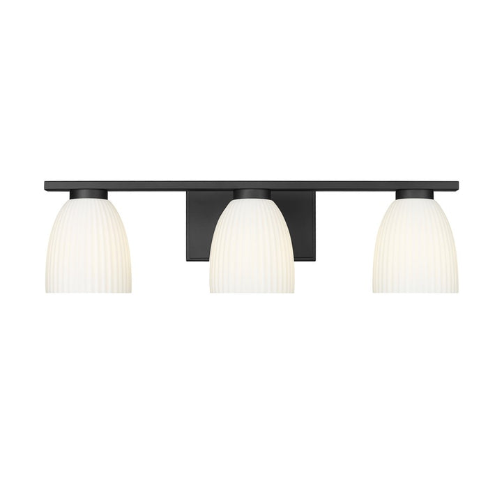 Z-Lite Naya 3 Light Vanity, Matte Black/Matte Opal