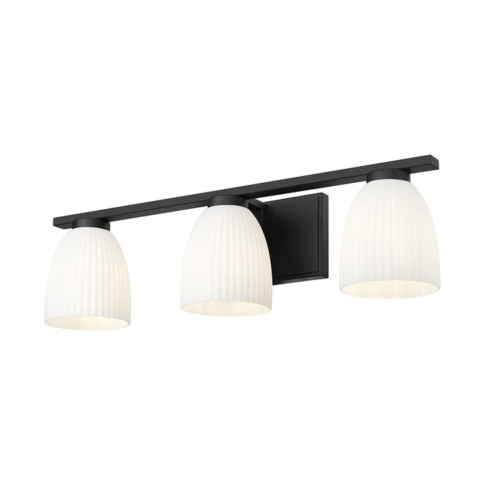 Z-Lite Naya 3 Light Vanity, Matte Black/Matte Opal