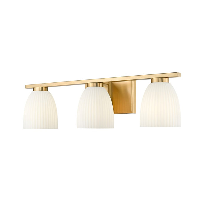 Z-Lite Naya 3 Light Vanity, Modern Gold/Matte Opal - 7518-3V-MGLD