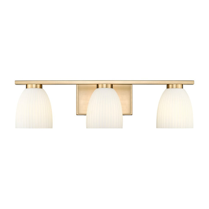 Z-Lite Naya 3 Light Vanity, Modern Gold/Matte Opal
