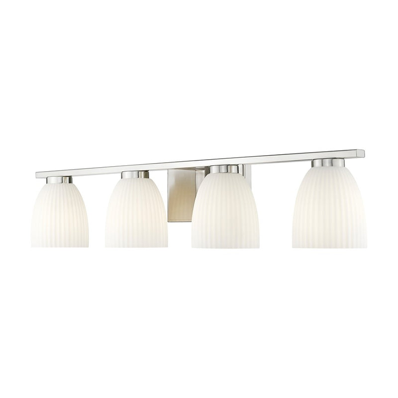 Z-Lite Naya 4 Light Vanity, Brushed Nickel/Matte Opal - 7518-4V-BN