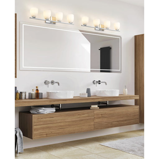Z-Lite Naya 4 Light Vanity, Chrome/Matte Opal