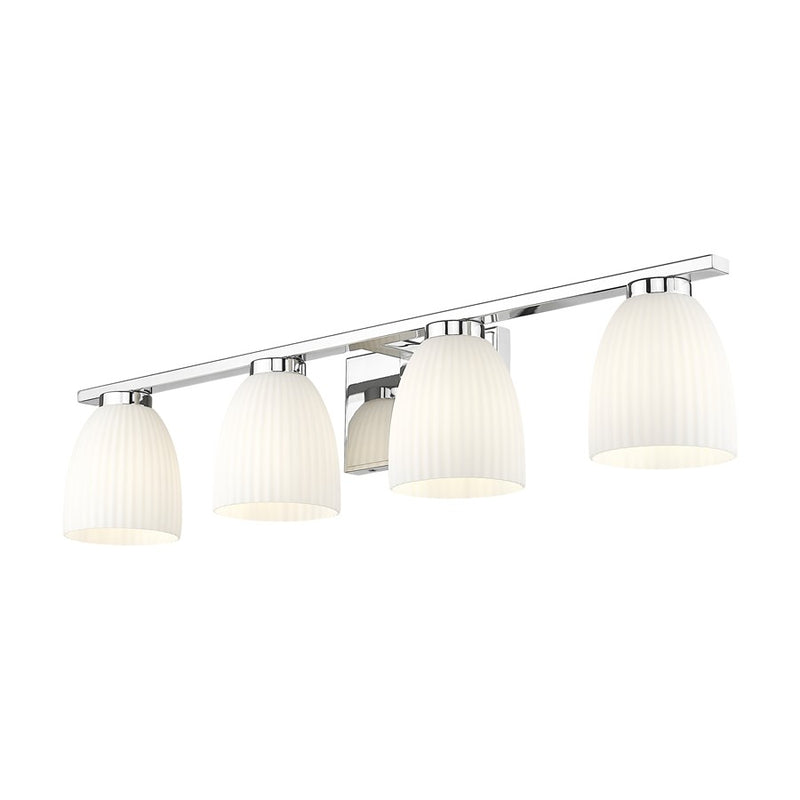 Z-Lite Naya 4 Light Vanity, Chrome/Matte Opal