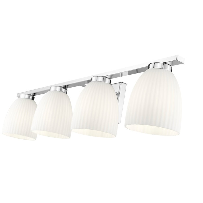 Z-Lite Naya 4 Light Vanity, Chrome/Matte Opal