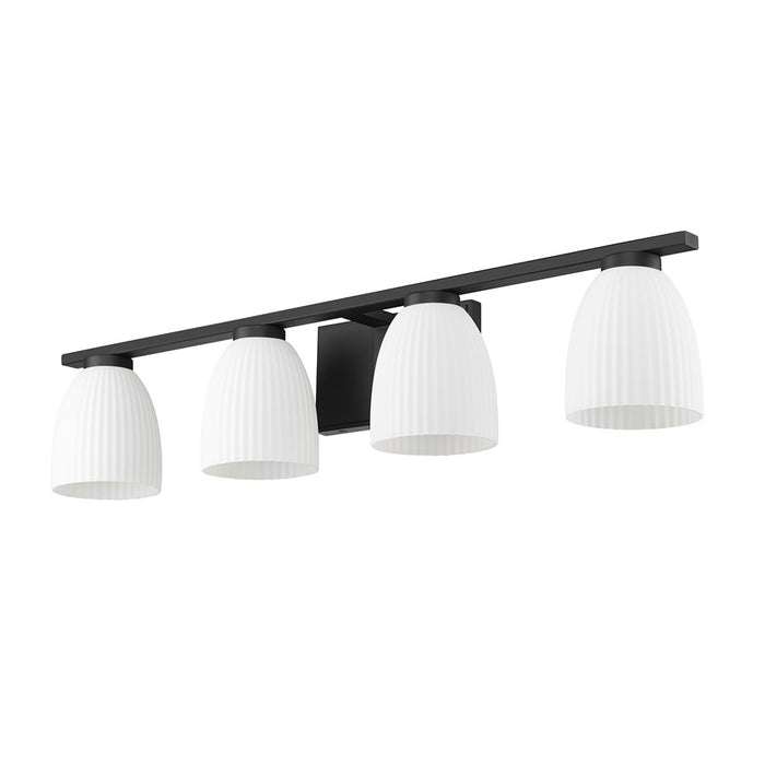 Z-Lite Naya 4 Light Vanity, Matte Black/Matte Opal
