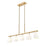 Z-Lite Naya 5 Light Linear Chandelier, Modern Gold/Matte Opal